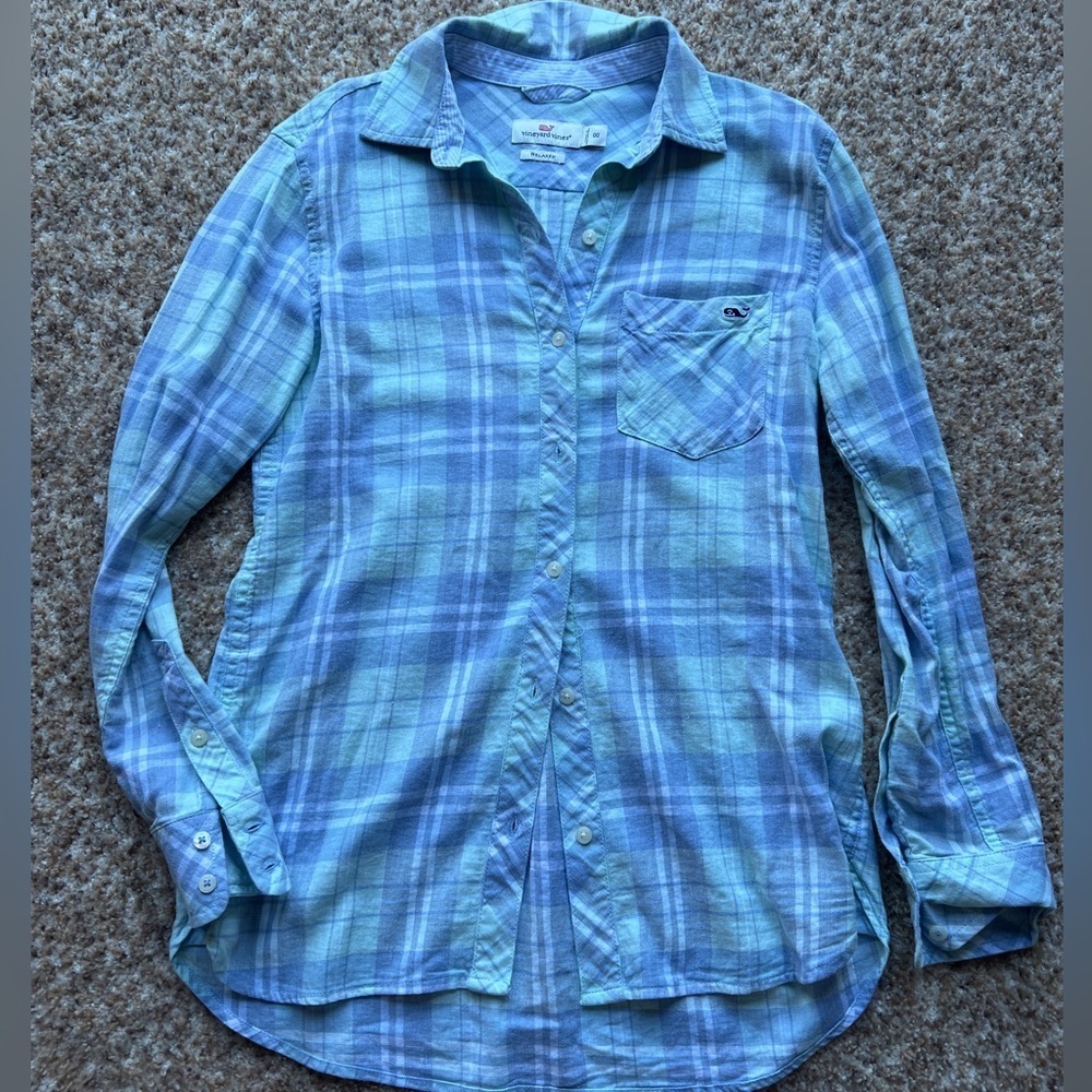 VINEYARD VINES Womens Size 00 Relaxed Button Down Shirt Cotton